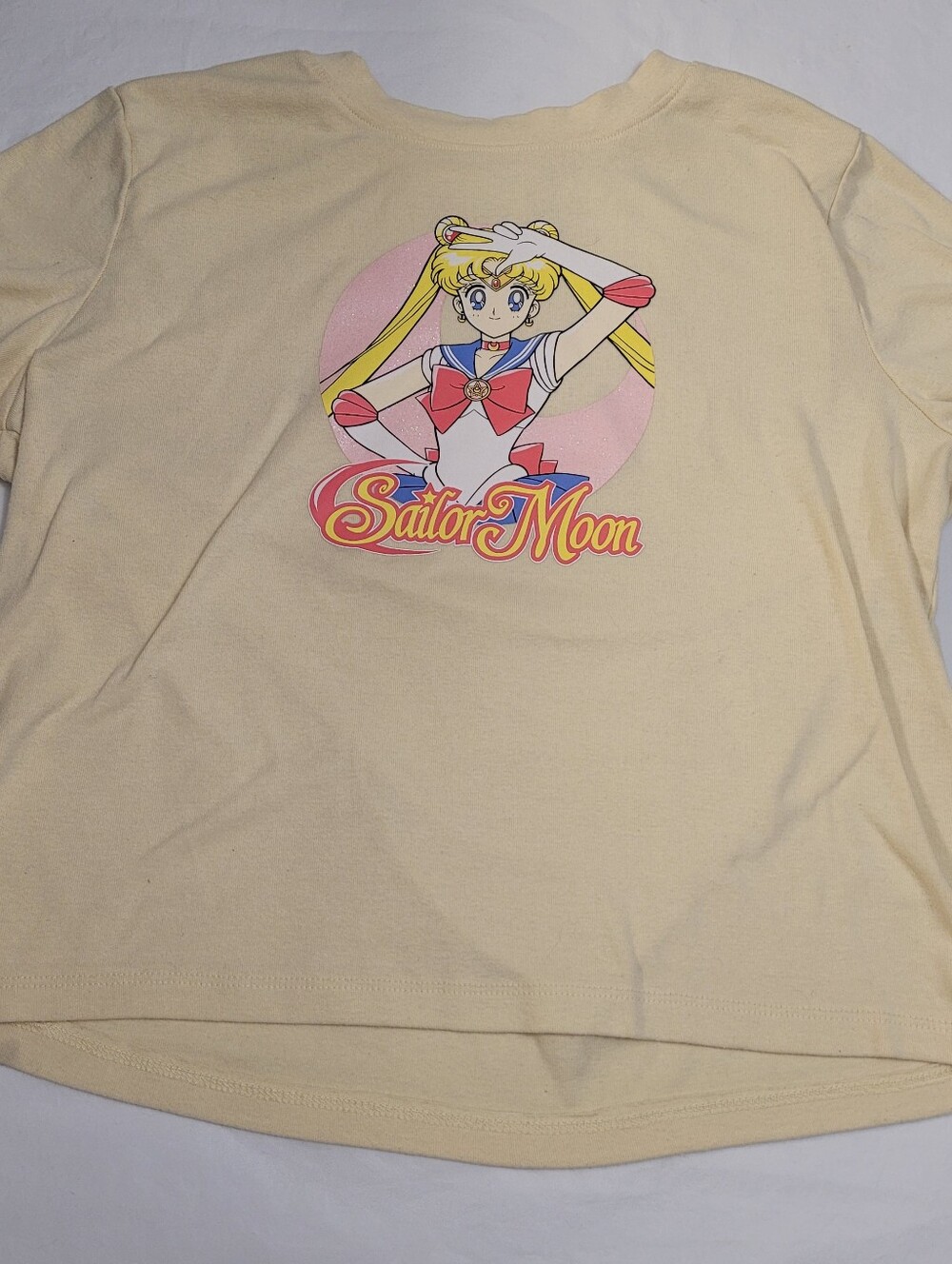 Sailor Moon X Hybrid Usagi Tsukino T-Shirt Womens Medium Yellow Glitter